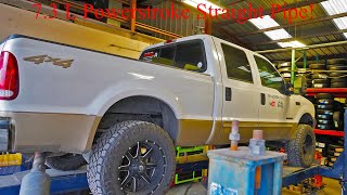 Straight Piping My 73 L Powerstroke F250 Super Duty Diesel Insane Before And After Sound Test [upl. by Atirhs]