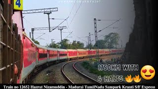 TamilNadu Sampark Kranti express High speed Journey🔥🔥 trainasmr wap7 Trainography0207 [upl. by Meng]