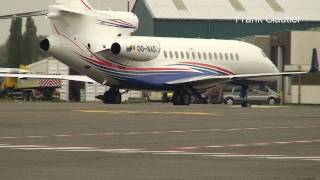 Antwerp airport Dassault Falcon 7X delivery flight [upl. by Ayikat827]