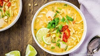 Slow Cooker Thai Chicken Noodle Soup  No Spoon Necessary [upl. by Erika]