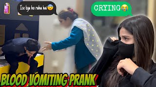 FAKE BLOOD VOMITING PRANK😰ON MOM amp SISTER  GONE EXTREME WRONG😱 funnyvideo familyvlog prank [upl. by Enelak]