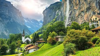 Lauterbrunnen Switzerland Walking Tour 4K  The Most Beautiful Swiss Villages Travel Vlog [upl. by Enitsenre903]