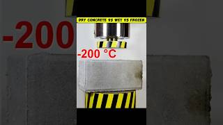 DRY CONCRETE VS WET CONCRETE VS FROZEN CONCRETE hidraulicpress concrete shorts [upl. by Simona]