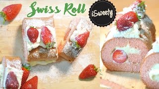 Torta Swiss Roll per la Festa della Mamma  Ricetta Rotolo Panna e Fragole [upl. by Odlareg870]