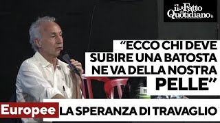 Travaglio quotInquietante che si parli di economia di guerra Ecco chi deve perdere le elezioniquot [upl. by Kcirrem561]