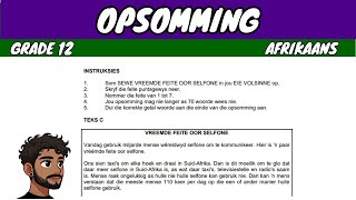 Opsomming Summary Grade 12 Afrikaans [upl. by Anitnelav]