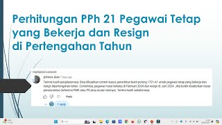 Perhitungan PPh 21 Pegawai Tetap Yang Bekerja dan Resign di Pertengahan Tahun [upl. by Circosta]