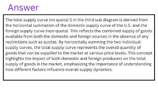 The total supply curve no quotaS in the third sub diagram is derived from the horizontal summation [upl. by Romano]