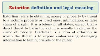 Extortion definition and legal meaning [upl. by Anitirhc]