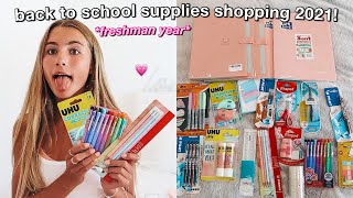 BACK TO SCHOOL SUPPLIES SHOPPING VLOG  HAUL 2021 freshman year [upl. by Stoddard]