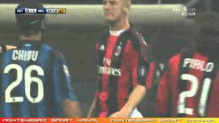 Inter vs Milan 14 novemb 10  Abate vs Pandev fight [upl. by Oned]