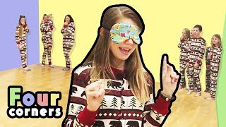 Four Corners in Jammies with That YouTub3 Family  Four Corners Blindfolded [upl. by Avie]