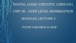 module3lecture4 Four variable KMap [upl. by Asha]