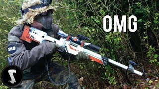 Guy Brings Airsoft AWP Asiimov and QUICKSCOPES PLAYERS [upl. by Abbe]