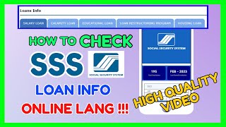 SSS Loan Online How can I check my SSS Salary Loan Status [upl. by Beore]