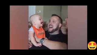 Funny Baby Reactions When Dad Kisses Mommy😂💕💓 [upl. by Gierk]