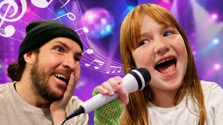 ADLEYs SOLO CONCERT Dad LOVES the songs Adley sings for her basement karaoke MUSiCAL performance [upl. by Azirb690]