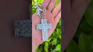 Sparkling Silver Rhinestone Cross Bag Charm Elegant and Faithful Accessory [upl. by Uttasta528]