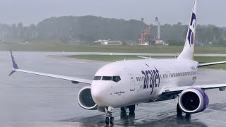 LLUEVE MUY FUERTE MIENTRAS OPERAN LOS AVIONES EN EL AEROPUERTO INTERNACIONAL DEL CIBAO  airport [upl. by Cam]