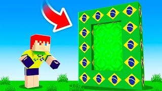 VIAJEI PARA O BRASIL NO MINECRAFT ENCONTREI COXINHA [upl. by Llenaej131]