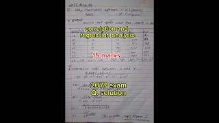 correlation and regression analysis2077BBS first year business statistics 15 mark solution class 11 [upl. by Fallon]