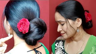 South Indian simple koppu hairstyle with long hair [upl. by Arda]