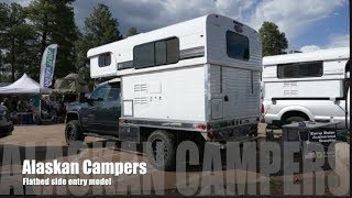 Pop up hard side camper on a flatbed with side entry by Alaskan Campers [upl. by Neirad912]