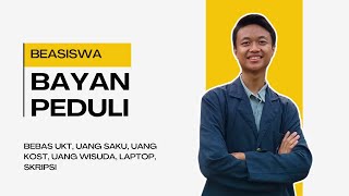 Beasiswa Bayan Peduli 2024 FULL COVER SAMPAI LULUS [upl. by Vookles710]