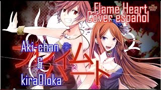 Teto amp Ritsu Flame Heart Cover español  Akichan amp kira0loka [upl. by Wootten]