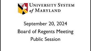 USM Board of Regents Meeting  September 20 2024 [upl. by Trelu]