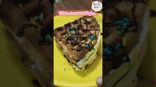 White chocolate 😋Waffles 🧇 waffle waffles whitechocolate whitechocolaterecipe shortsfeed food [upl. by Sheff]