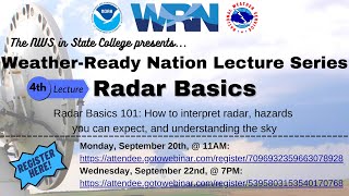 Radar Basics  WeatherReady Nation Lecture Series [upl. by Nnylyar]