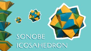 Origami Stop Motion  STELLATED ICOSAHEDRON  Modular Origami  Sonobe Unit Series  30 Units [upl. by Lav]