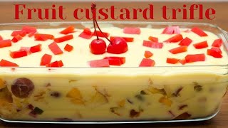 Fruit custard trifle recipe  Custard recipe Manahilstinyworldl7d [upl. by Ibbed873]