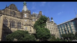 Sheffield city centre Town Hall looking splendid in the sunshine [upl. by Ahsea]