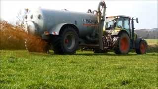 Epandage de lisier sur lherbe 2014 Claas ares 617 ATZ et Pichon [upl. by Sarge700]