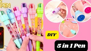 DIY 5 in 1 Cute Seal Ballpoint Pen  DIY Multifunctional Pen  School Supplies Ideas [upl. by Farris]