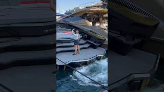 Conor McGregor’s 4000hp Lamborghini yacht arriving at the F1 track in Monaco [upl. by Anolahs831]