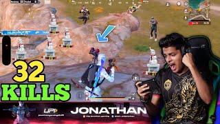 32 KILLS  Jonathan Gaming Incredible Hacker Like Gameplay  Hacker Or Wott jonathangaming bgmi [upl. by Easter225]