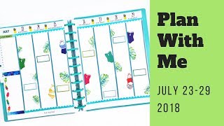 Plan With Me  Happy Planner Summer Vibes  July 2329 2018 [upl. by Laekim]