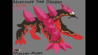 Random Kaiju Drawing Adventure Time Obsidian Larvo with crystal [upl. by Hbahsur]