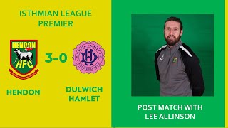 DULWICH HAMLET H Lee post match thoughts  5 November 2024 [upl. by Atter]