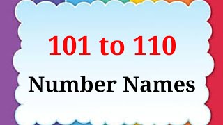 Numbers Name 101 to 110 in English [upl. by Dnalyaw]