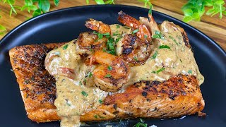 The BEST Blackened Salmon with Sautéed Shrimp MUST TRY TONIGHT [upl. by Trinette]