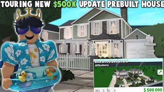 TOURING THE NEW 500K BLOXBURG UPDATE PREBUILT HOUSE [upl. by Etnod]