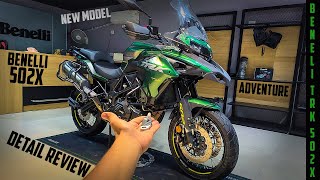 BENELLI TRK 502X New Model Detail Review  Benelli TRK 502X Forest Green Colour Walkaround [upl. by Eednyl]