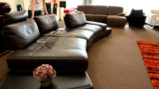 Modern Leather Sectional Sofa with Adjustable Back [upl. by Sonnie]