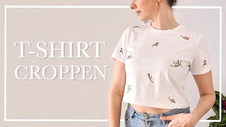 TShirt einfach kürzen  croppen amp säumen für AnfängerInnen Schritt für Schritt I NähBasics 4 [upl. by Olenolin]