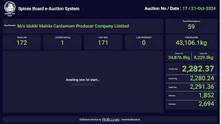 SPICES BOARD LIVE EAUCTION 21102024 IMCPC [upl. by Rettig]