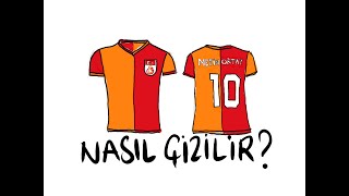 Galatasaray forması nasıl çizilir Klasik metin oktay forması çizimi  galatasaray forma çizimi [upl. by Johanan945]